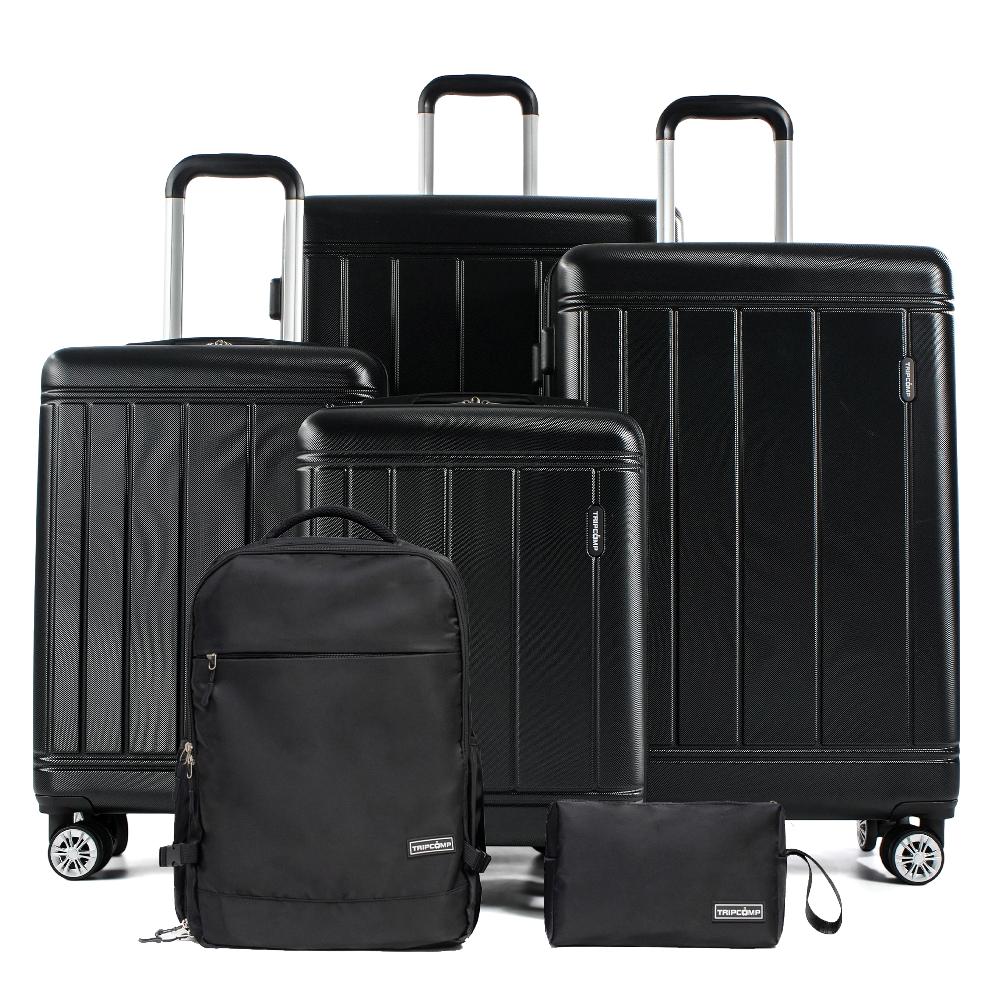 Tripcomp 6-Piece Hardside Spinner Luggage Set with Backpack
