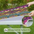thumbnail image 6 of Decorative bohemian floral print elastic table cover, perfect for 36 inch kitchen and patio tables, 6 of 6