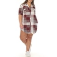 thumbnail image 2 of White Mark Short Sleeve Plaid Button-Down Dress, Women's Plus, 1X-3X, 2 of 6
