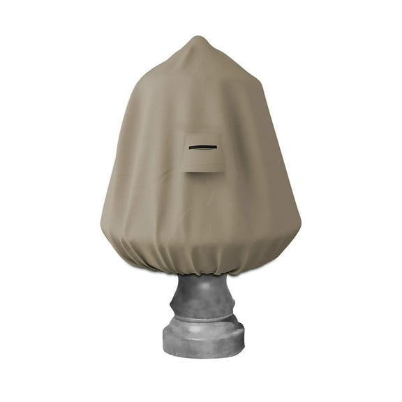 COVERS&ALL Fountain Cover, Made of 12 Oz Cover Max Fabric, Waterproof & UV Resistant, Ideal for Moderate Weather (30" Dia x 48" H, Beige)