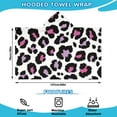 thumbnail image 2 of White and Pink Of Leopard Print Hooded Bath Towel，50"x30" for Ages 3 To 12 Kids, Quick Dry Lightweight Soft Microfiber Hood Beach Towel Cover Up for Kids, 2 of 7