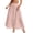 Pink, variant on Maxi Skirts For Women High Waist Tiered Maxi Skirt Elastic Smocked Waist Flowy A Line Pleated Long Skirt Casual Solid Color Skirts 2XL Gray