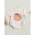 thumbnail image 4 of Coduop Newborn Baby Casual Bodysuit Rompers Beige Short Sleeve O Neck Sun Print Playsuit, 4 of 8