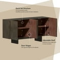 thumbnail image 6 of Boyel Living 63" Sideboard Buffet Cabinet, 4 Pop-up Door Accent Sideboard Storage Cabinet TV Stand Buffet with Adjustable Shelf for Bedroom, Living Room, Entryway, Brown, 6 of 6