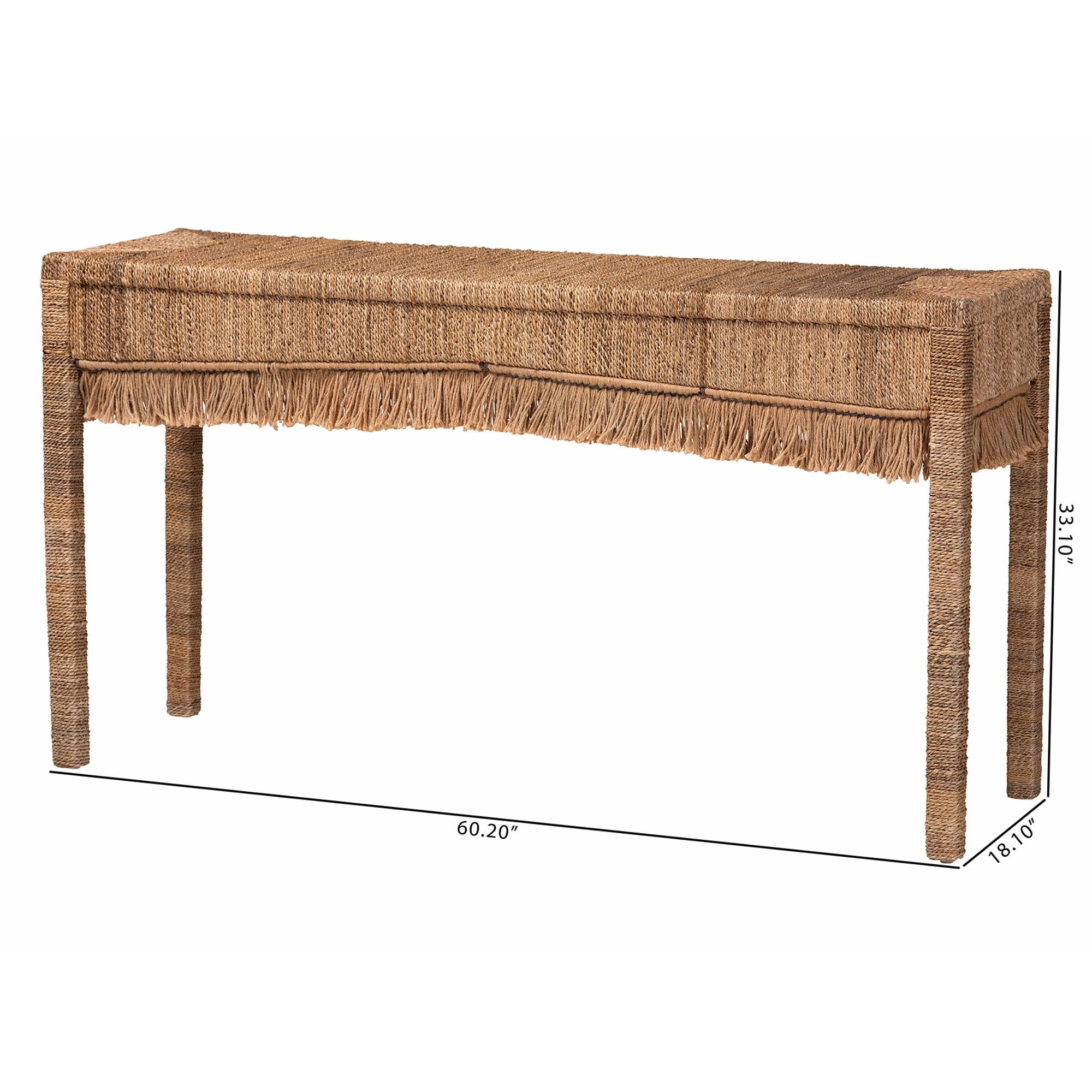 bali & pari Fiona Coastal Console Table, Natural Brown