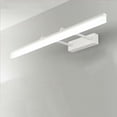 thumbnail image 1 of Espejo telescópico con luz LED frontal para baño. Espejo de maquillaje blanco, sencillo, moderno y antivaho., 1 of 5