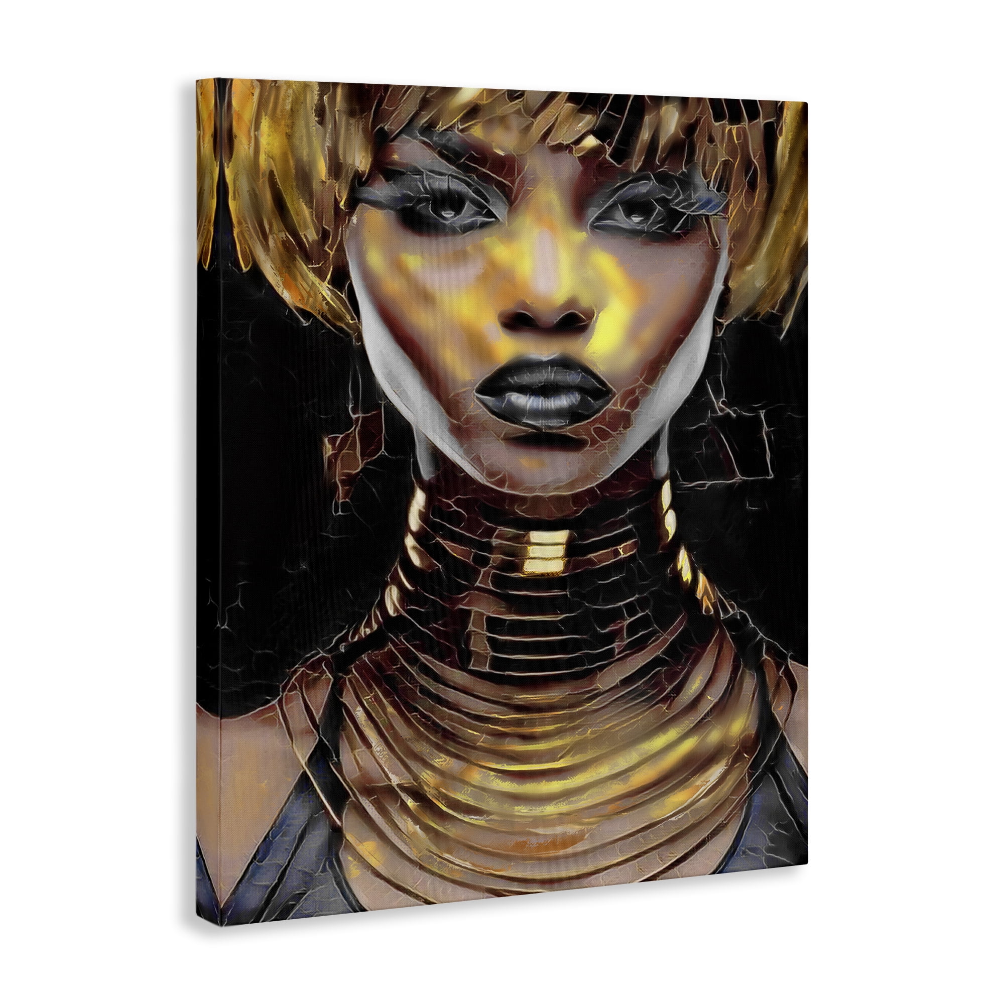 Stupell Industries Intense Glam Woman Portrait People Painting Wrapped Canvas Art Print Wall Art, 30 x 40