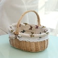 thumbnail image 1 of Cesta de almacenamiento tejida de ratán para llevar a mano Cesta de picnic tejida de mimbre para exteriores Cesta de regalo de mano Cesta tejida de ratán, 1 of 5