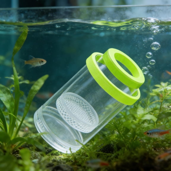 Floating Fish Breeder Box for Aquarium Tank, Plastic Floating Incubator Isolation Box with Suction Cups for Small Fish Breeding and Fry Separation, Green