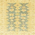 thumbnail image 1 of Ahgly Company Machine Washable Indoor Square Abstract Mustard Yellow Area Rugs, 6' Square, 1 of 7