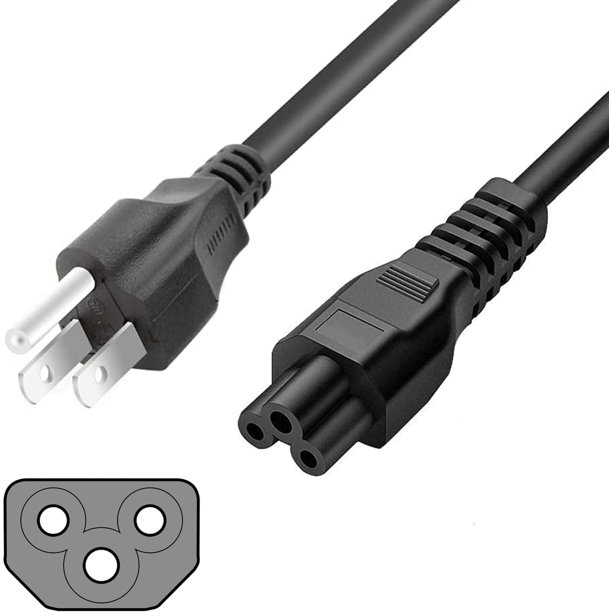 SatelliteSale Cable de Alimentación Universal para Computadora de Alta Resistencia con Certificación UL, Macho NEMA 5-15P a Hembra IEC C5, Cable Universal de PVC Negro de 30 Cm.