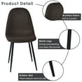 thumbnail image 5 of Homy Casa Modern Dining Chairs Set of 4, Mid-Century Fabric Kitchen Side Chairs with Metal Legs for Home, Sepia, 5 of 9