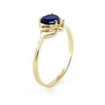 thumbnail image 5 of Galaxy Gold 14k Yellow Gold Genuine Diamonds & Heart-shaped Natural Sapphire Ring - Size 9.5, 5 of 7