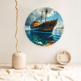 thumbnail image 5 of Bingfone Floral Ship On Ocean Print Bone China Dinner Decorative Plates,Handmade Ceramic Dinner Plate with Stand for Home Club-6in, 5 of 6