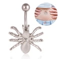 thumbnail image 3 of Women's Navel Ring Spider Design Belly Button Ring Body Piercing Jewelry, 3 of 10