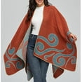 thumbnail image 2 of PIKADINGNIS Women's Winter Poncho Capes Vintage Open Front Tassel Blanket Shawl Wrap Cardigan Coat, 2 of 5
