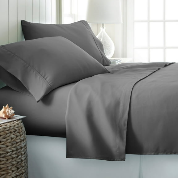 Simply Soft 6-Piece Bed Sheet Set, King, Gray