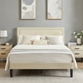 thumbnail image 2 of Taomika, Full Size Tufted Nailhead Upholstered Platform Bed Frame with Adjustable Headboard-Beige, 2 of 8