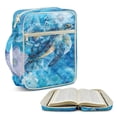 thumbnail image 2 of Xixirimido Quilted Bible Cover Case for Women Men Large Carrying Bag Book Tote Bags with Handle Bible Study Supplies Christian Gifts, Blue Turtle Floral Print, 2 of 7