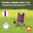 thumbnail image 6 of Ozark Trail High Back Camping Chair, Pink with Cupholder, Pocket, and Headrest, Adult, 6 of 11