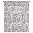 thumbnail image 2 of Purple Floral Leaf Sheer Curtains 72 Inches Long, Retro Farmhouse Plant Tree Branch Light Filering Curtains, Breathable Simi Curtain Privacy Drapes for Living Room Bedroom Window Treatment, 2 of 9