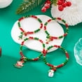 thumbnail image 2 of Faty-T Christmas Jingle Bell Bracelets Xmas Multi Color Beaded Charm Stretch Bracelet Christmas Holiday Party Favors for Women Jewelry Gift, 2 of 8