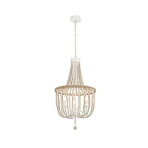 Living District Jolie 16 Inch Beaded Pendant In Antique White