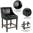 thumbnail image 3 of Emma + Oliver 24" High Walnut Counter Height Stool with Accent Nail Trim in Black LeatherSoft, 3 of 10