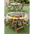 thumbnail image 4 of Outdoor Tablecloth with Umbrella Hole for Patio/Picnic/Party/Camping, Summer Sunflowers Waterproof Table Cloth Round Cover Washable, Country Botanical Blossom Flowers (Dia 60"), 4 of 8
