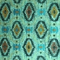 thumbnail image 1 of Ahgly Company Indoor Square Southwestern Turquoise Blue Country Area Rugs, 4' Square, 1 of 4
