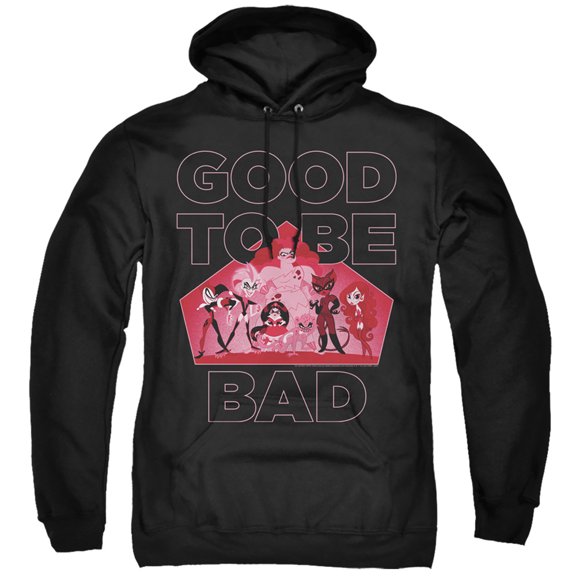Dc Superhero Girls/Good To Be Bad Adult Pullover Hoodie Sweatshirt Black