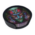 thumbnail image 2 of Rock Tool Band Round Coaster Set Of 6 Tabletop Protection Mats Leather Drink Cup Coasters Kitchen Coffee Decor, 2 of 8