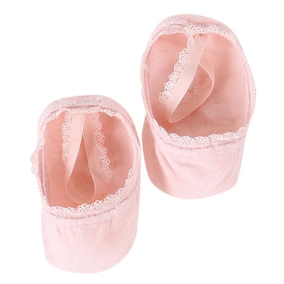 Emitonse Girls Ankle Ruffle Socks Baby Girls Boys Toddlers Grips Socks Infant Newborn Baby Girl Kids Inside Solid Ankle Socks Pink,S