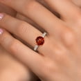 thumbnail image 4 of Gem Stone King 14K Yellow Gold Red Garnet and Lab Grown Diamond Engagement Ring for Women | 4.25 Cttw | Round 10MM | Gemstone January Birthstone | Size 6, 4 of 6
