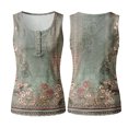 thumbnail image 6 of Womens Summer Sleeveless Tops Loose Button Henley Shirts Crew Neck Dressy Casual Blouses S, 6 of 7