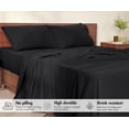 thumbnail image 5 of RUVANTI Flannel Sheets – Queen Sheet Set, Ultra Soft & Cozy Double Brushed, 15" Deep Pocket, 360° Elastic For Secure Fit, No Pilling, 4 Pieces (Flat, Fitted, 2 Pillowcases), True Black, 5 of 8