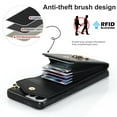 thumbnail image 4 of For Samsung Galaxy S23 Ultra/S23+/S23 Case Cover, Shockproof Leather Card Wallet Ring Stand Cover With Long Strap, 4 of 5