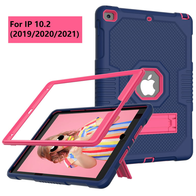 Dteck Case for Apple iPad 9th Generation 10.2-inch (2021),Shockproof Rubber  Armor 3-Layer Protection Case Hybrid Hard Kicstand Cover for iPad 10.2 9th  Gen 2021/8th Gen 2020/7th Gen 2019,Black+Mint 