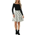 thumbnail image 3 of INSPIRE CHIC Women's Skirt Elastic Waist Knee Length Worsted A Line Skirt XL White, 3 of 6