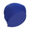 thumbnail image 4 of Turban Indien Couvre-Tête Foulard Bandeau Extensible Bleu, 4 of 8
