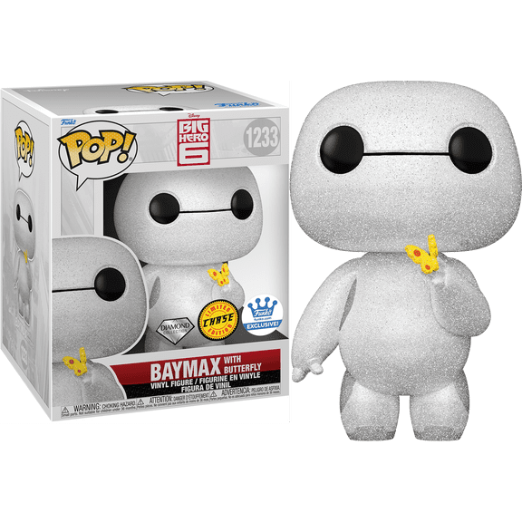 Funko POP! Disney Big Hero 6 - 6 Inch CHASE Baymax with Butterfly #1233 [Diamond Collection] Exclusive