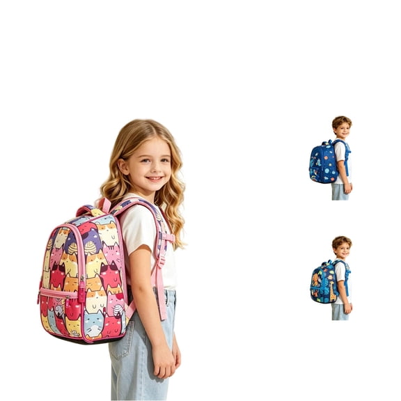 WAYUTE Backpack for Kids Toddler Kindergarten Preschool Cartoon Print Backpacks for Girls Lightweight Back to School Cute Bookbag Casual Outdoor Travel