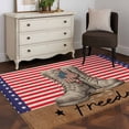 thumbnail image 3 of Independence Day Area Rugs 4'x6', Washable Small Throw Rugs for Office Bathroom, Red Stripes US Flag Vintage Boots Indoor Outdoor Rug Non-Slip Low Pile Carpet Runner Reversible Floor Mats, 3 of 8