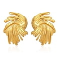 thumbnail image 2 of Pendientes de acero inoxidable de nicho de tendencia de moda para mujer, pendientes de 18 quilates con forma de lazo, 2 of 6