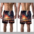 thumbnail image 3 of luoweisi Men's Beach Shorts Quick Dry Swim Trunks with Mesh Lining Galaxy 2XL, 3 of 5
