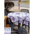 thumbnail image 5 of Outdoor Tablecloth with Umbrella Hole for Patio/Picnic/Party/Camping, Purple Flowers Waterproof Table Cloth Square Cover Washable, Weeping Spring Floral Checkered Pastoral (54"x 54"), 5 of 8
