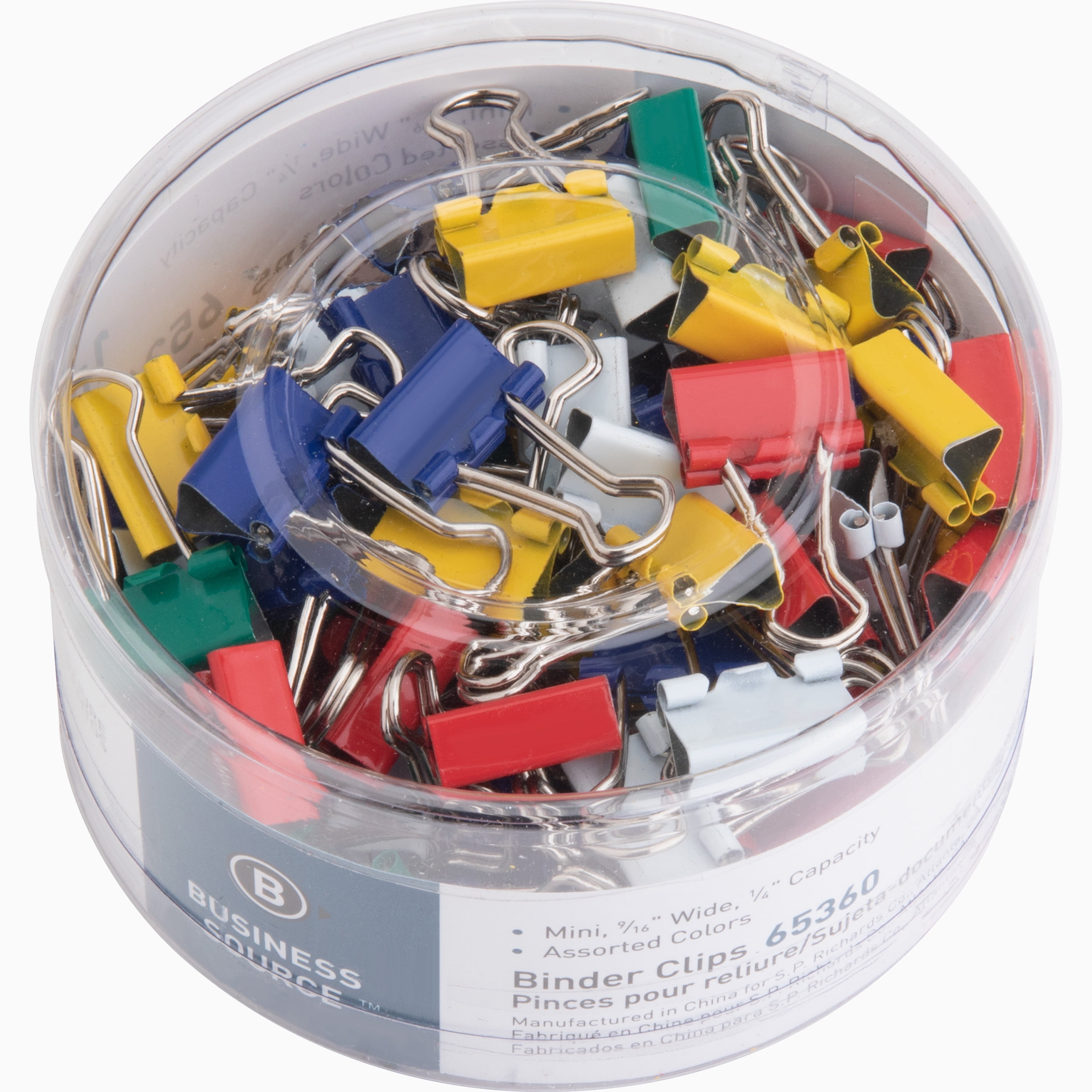 Business Source, BSN65360, Colored Fold-Back Binder Clips, 100 per Pack, Assorted