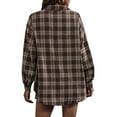 thumbnail image 5 of Fantaslook Plaid Flannel Shirts for Women Oversized Long Sleeve Button Down Shirts Blouses Tops, 5 of 9