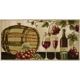 thumbnail image 2 of Kashi Home  Kitchen Rug, Printed Durable Non Slip Floor Mat, Pretty Farmhouse Design 20x40 Rectangle - Wine Barrel, 2 of 5