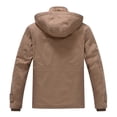 thumbnail image 3 of Tyhengta Men's Winter Jacket Cotton Jackets Fleece Lined Thick Work Warm Cargo Coats with Hooded Khaki 2XL, 3 of 11